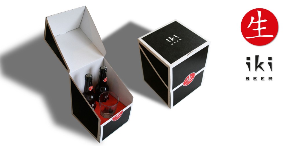 Ontwerp Sixpack bierverpakking iKi Beer Geschenkverpakkingen Logo